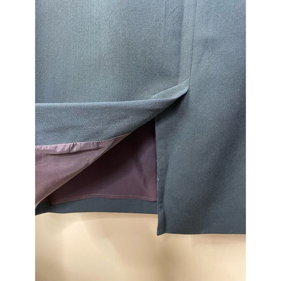 Vintage The Works by Saks Fifth Avenue Pencil Skirt 100% Wool Blue 2 Retro 60s - Picture 5 of 8